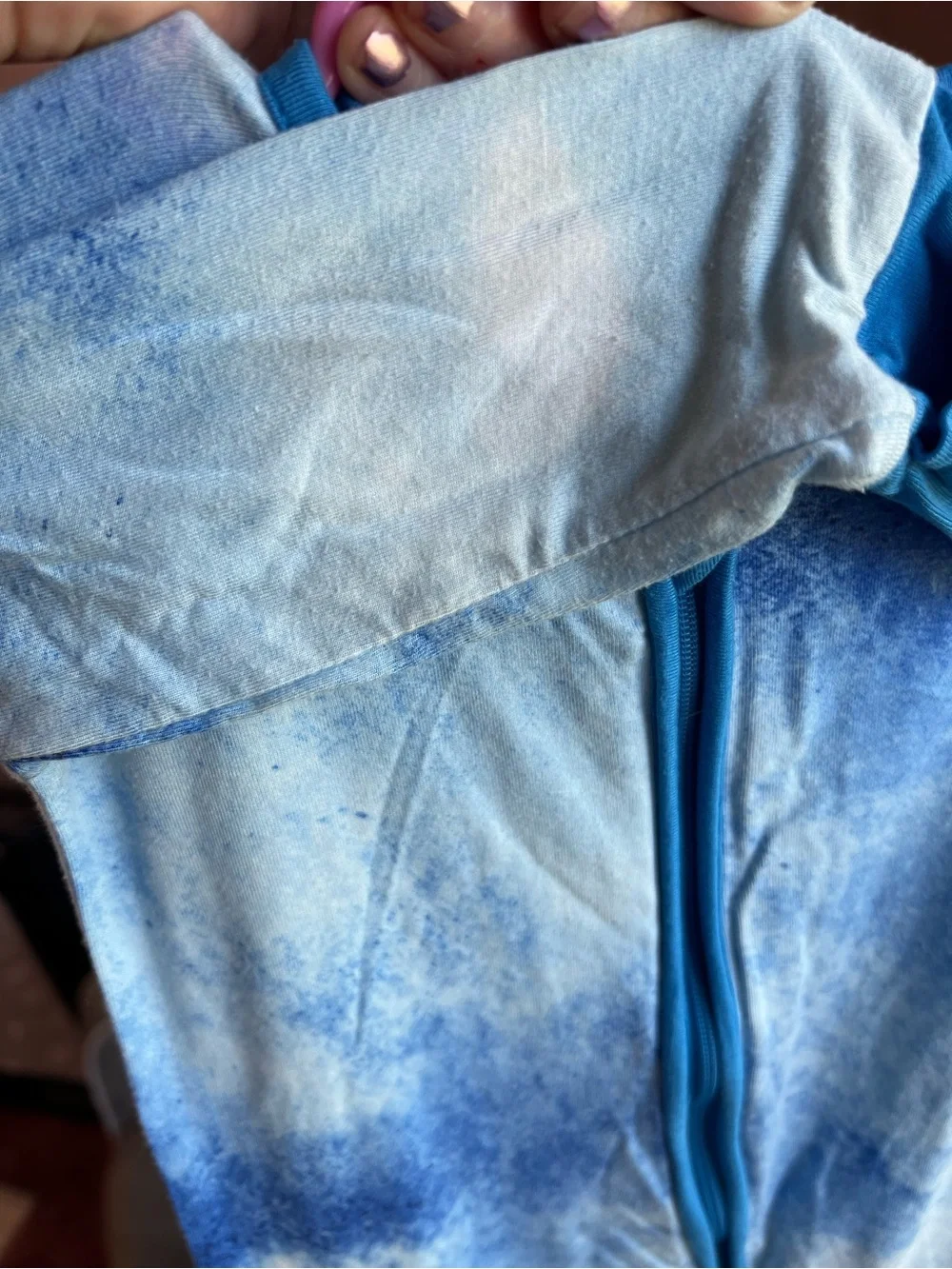 Little Sleepies Blue Watercolor Zippy Pajamas 3-6M GUC